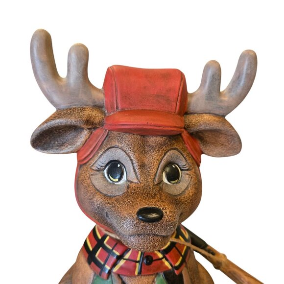 Hunter Deer Figurine Ceramic 10 Inch Hunting Cabin Decor Camo Camouflage - Picture 7 of 16